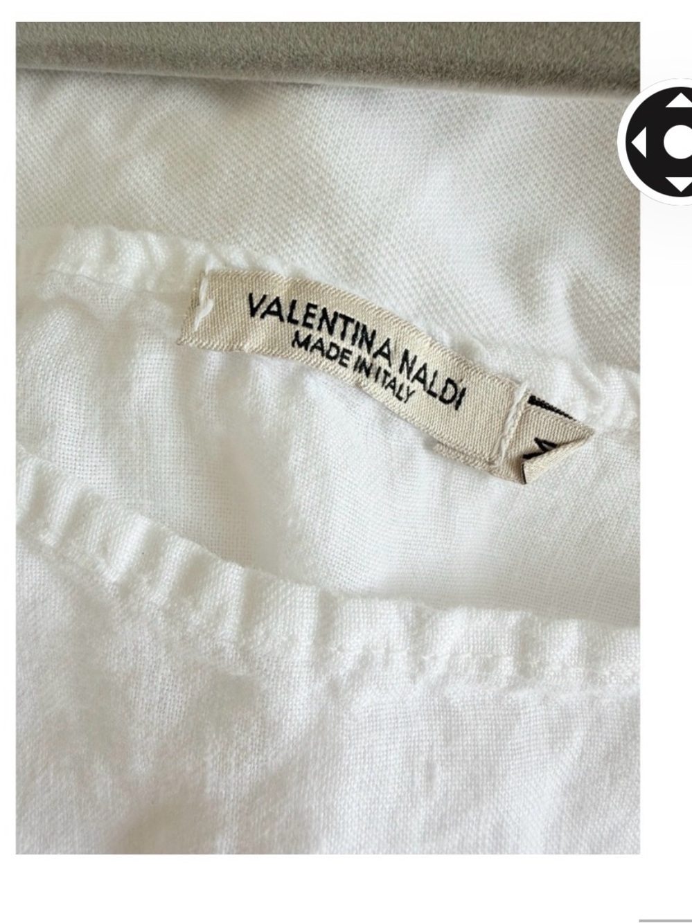 Valentina White Tiered Spaghetti-Strap Midi Dress 100% linen. made in Italy - Picture 4 of 7